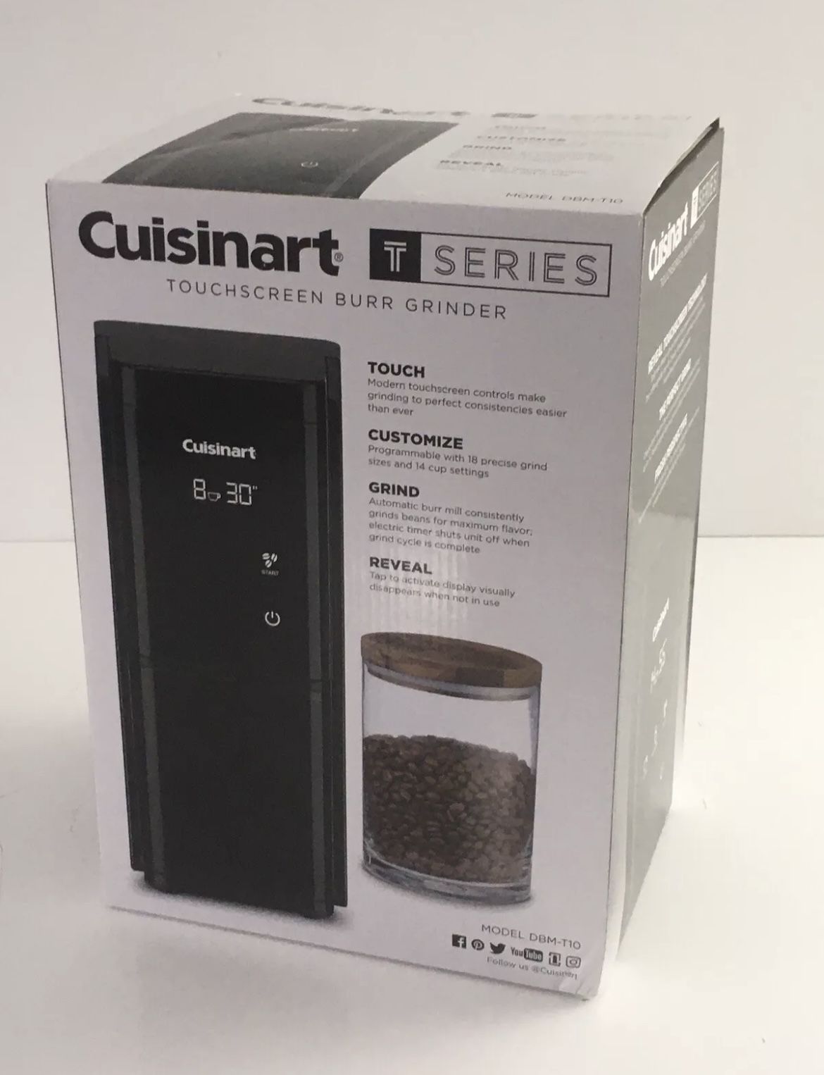 Cuisinart DBM T10 Touchscreen Burr Mill Coffee Grinder Black Brand