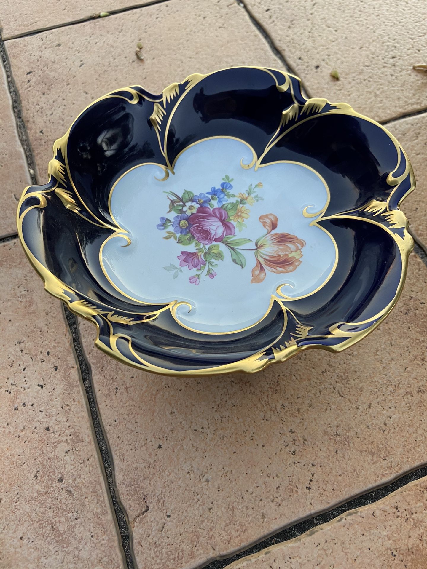 Vintage Collectible JLMENAU echt. Kobalt East-Germany Bowl