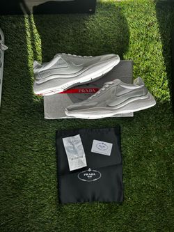 Grey & White Prada Cup Sneakers Size 45