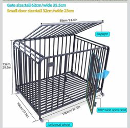 Heavy Duty Metal Dog Crate/Kennel with Wheels & Top Access Door – Like New