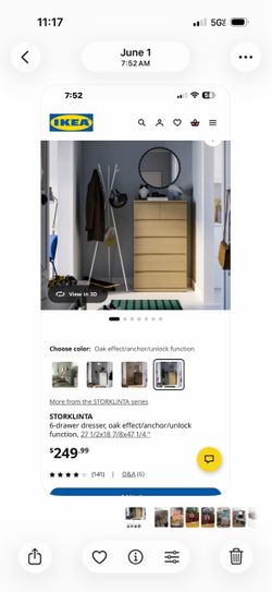 IKEA STORKLINTA 6 drawer dresser