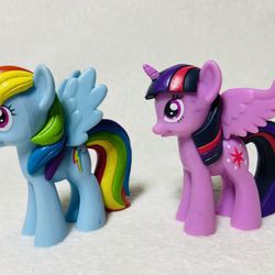 3” My Little Pony MLP Rainbow Dash Twilight Sparkle Vinyl Figure Cake Topper