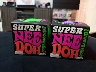 NeeDoh Super Groovy Glob Stress Ball Purple & Green Lot of 2 Authentic NEW