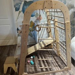 Indoor Playground for Toddlers - 7inl Playground + Swings Set + Slide Board + Art Set