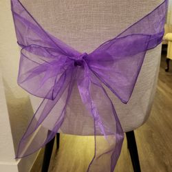 Purple Shaffon Chair Sashes 