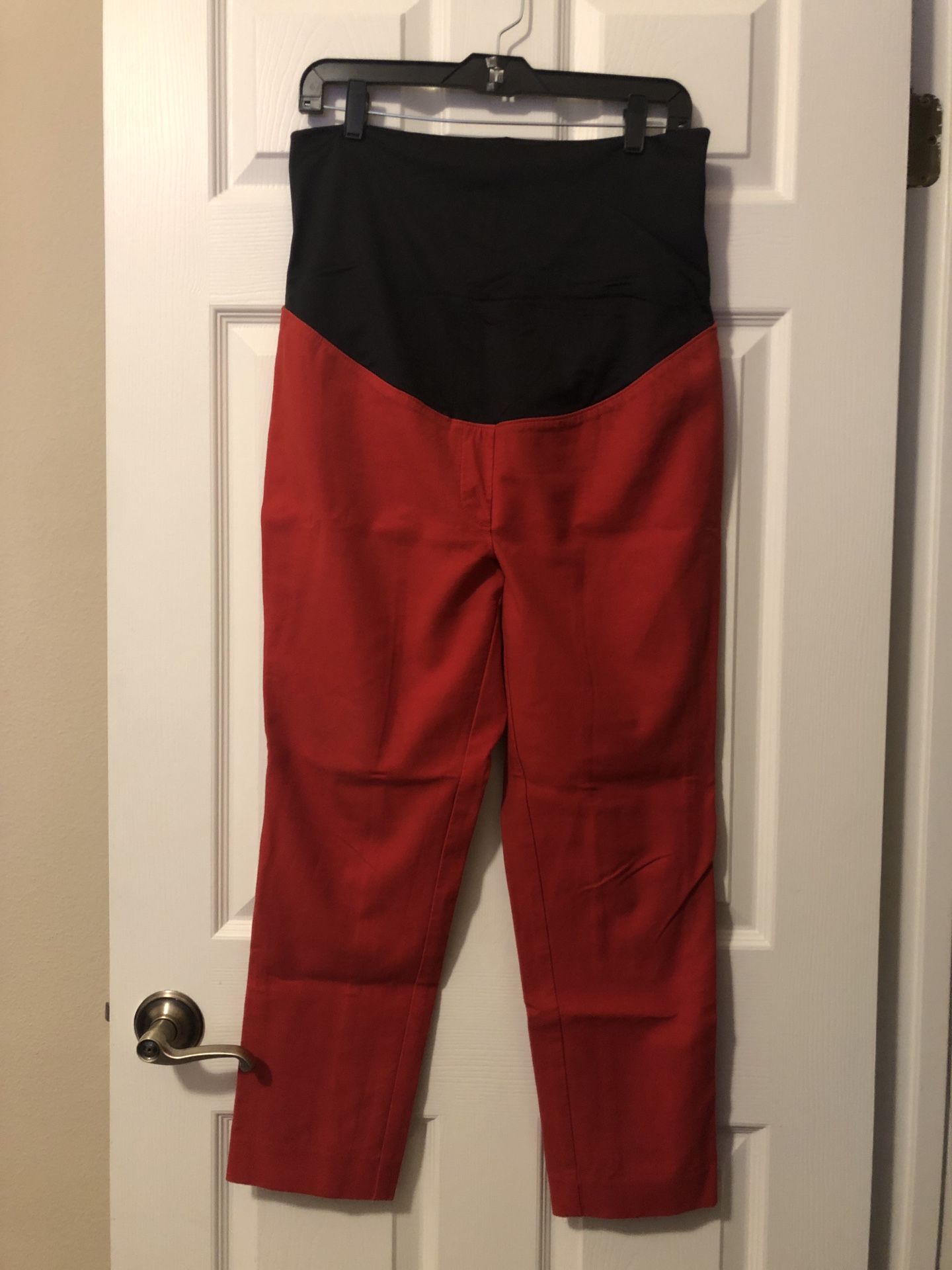 Women’s Ann Taylor LOFT Size 12 Petite Maternity Red Ankle Slacks Pants