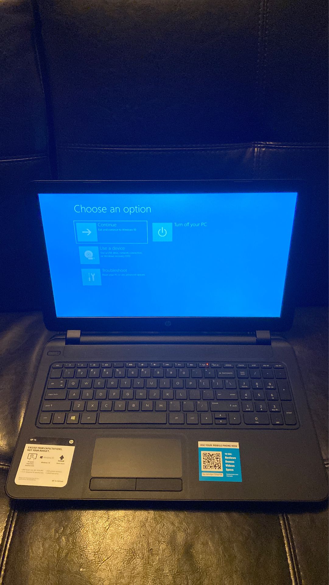 HP laptop 15-f387wm