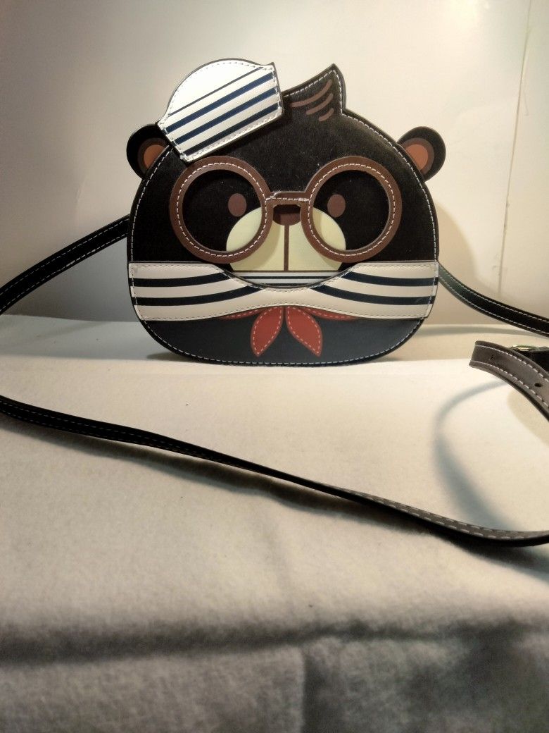 Women's Owl Black Leather Handbag