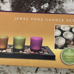 Candles Set Of 6 With Rocks New In Box