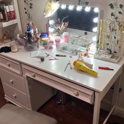 Real Wood White Desk 