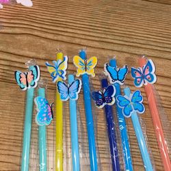 Blue Butterfly Straw Charm