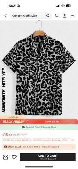 Men's Woven Leopard Print XL