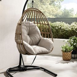 BRAND NEW - Mainstays Outdoor Wicker Hanging Egg Chair - Tan