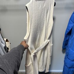 Womens Medium Cream Long Vest