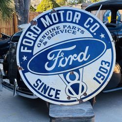 Ford Porcelain Advertising Sign 30 Inches 