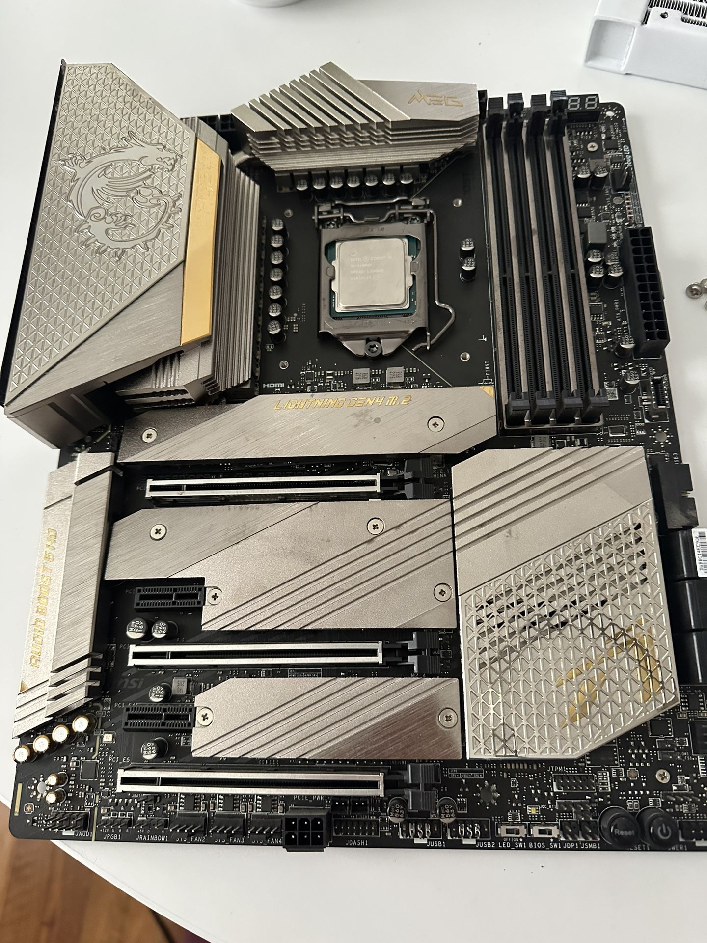 Meg z590 ace gold edition with i9 11900k and 3 tb m.2 storage installed