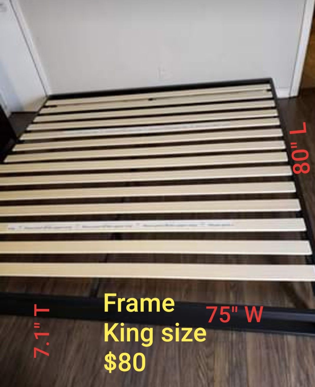 Platform bed frame king size. Brand new. Free delivery Modesto Stockton
