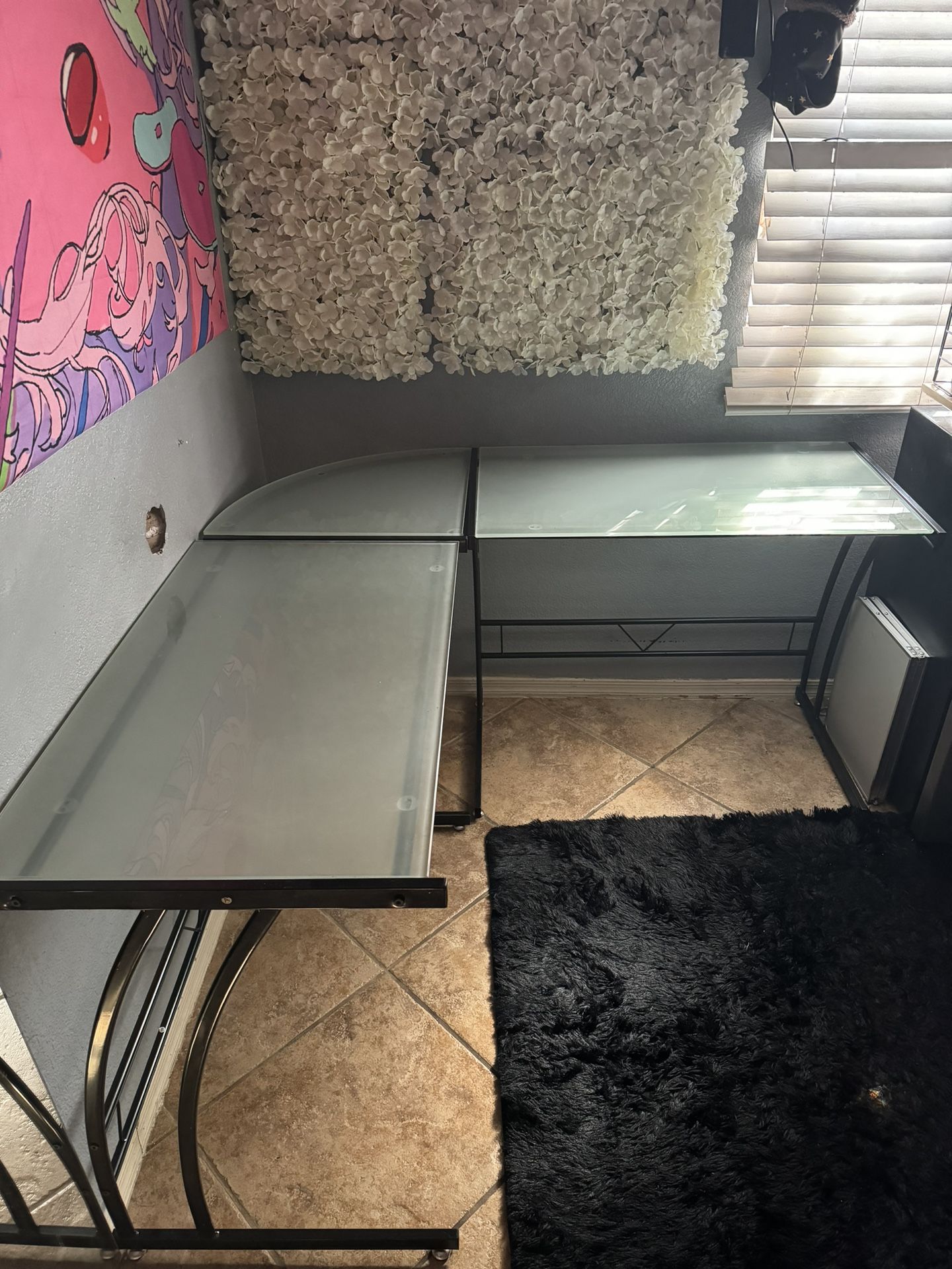 Glass Desk L Shape