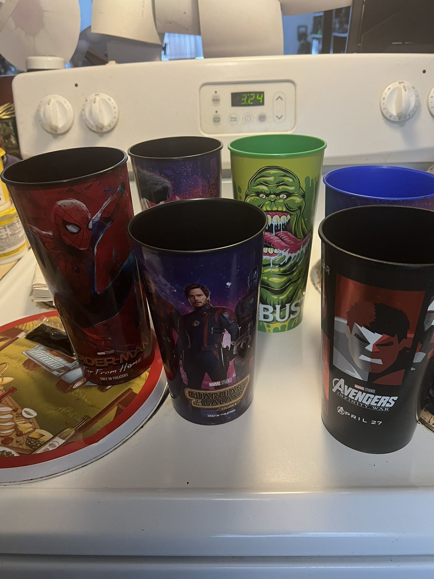 Movie Theater Cups - Marvel, Ghostbusters, DC, Godzilla