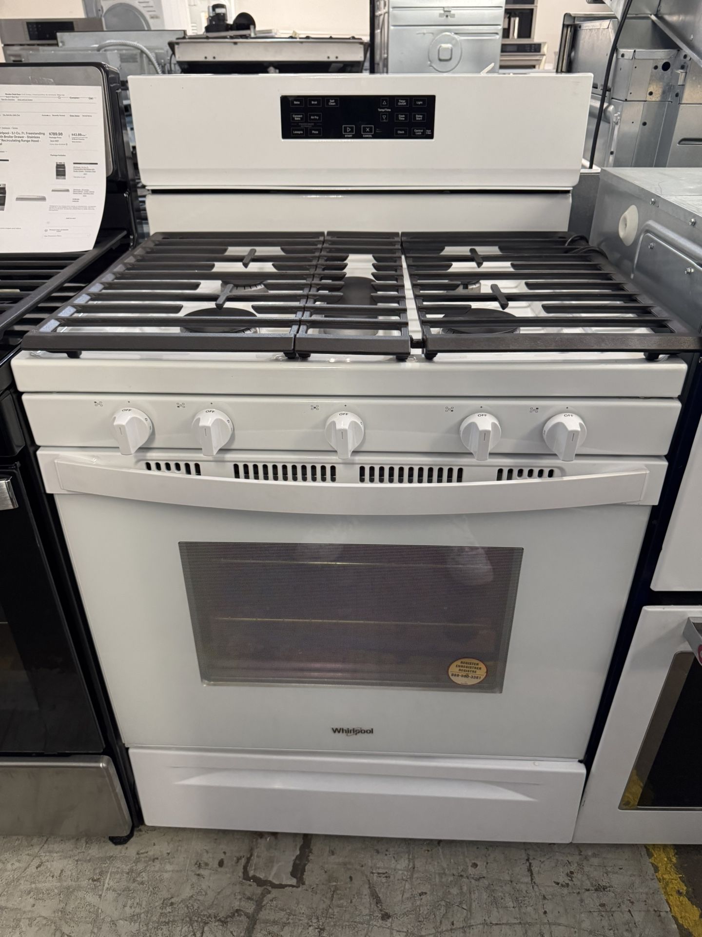 Whirlpool 30” 5 Burner Gas Range