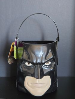 Vintage Batman Halloween Trick Or Treat Bucket With Handle Plastic Batman Begins