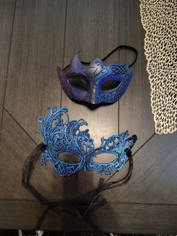 royal Blue couple mascarade set