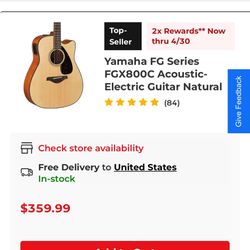 Yamaha FG800C Acoustic Electric Guitar 
