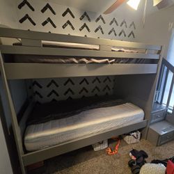 Grey Bunk Beds With Mattress