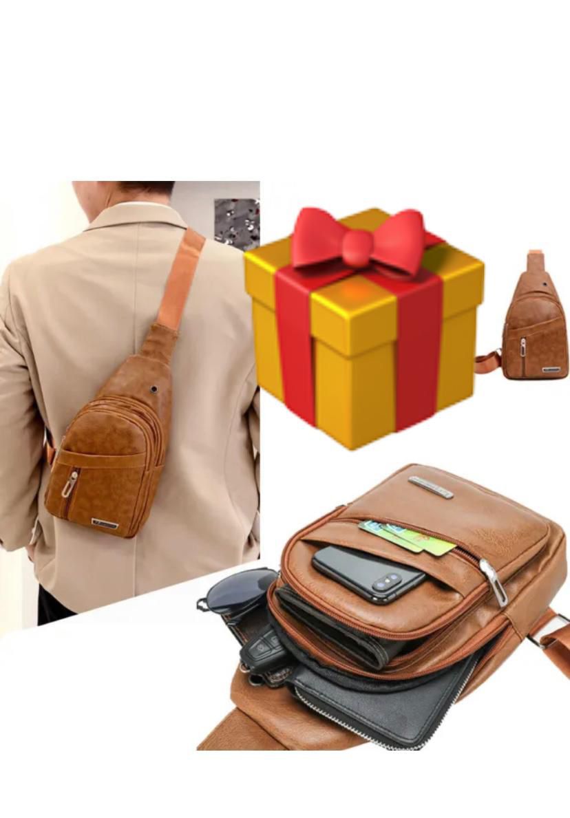 Travel Men's Leather Chest Pack Small Crossbody Bag Backpack Sling Shoulder Bag
