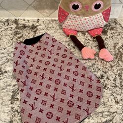 LV Louis Vuitton Designer Dog Vest -  fuzzy lining and velcro closure