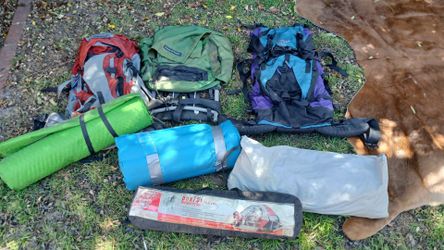 Backpack and tents