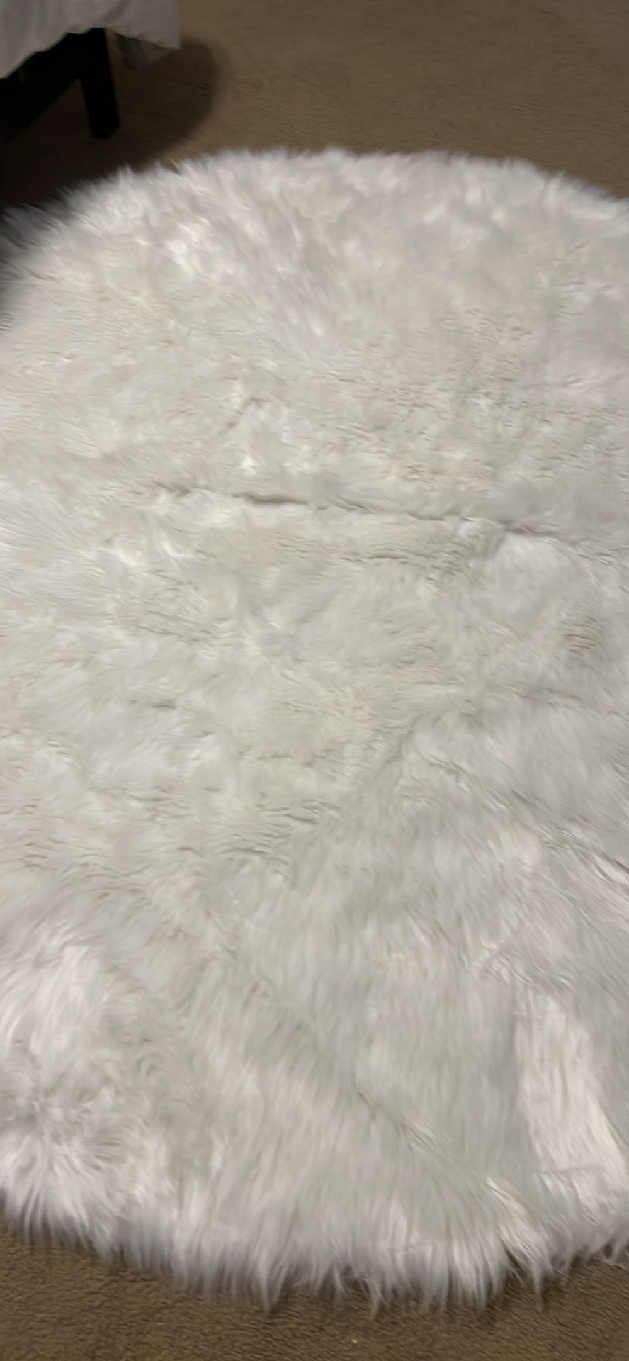 White Shag Washable Rug 6ft