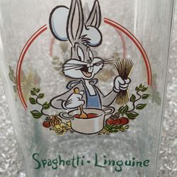 Glass Pasta Container Bugs Bunny 