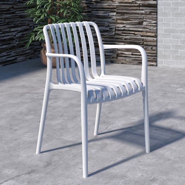 Brand New White Dining Chair Made Of High-Quality Resin, Outdoor & Patio Furniture