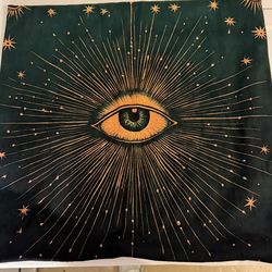 All Seeing Eye Art Deco Square| Evil Eye Superstitious Occult Boho Square Pillow