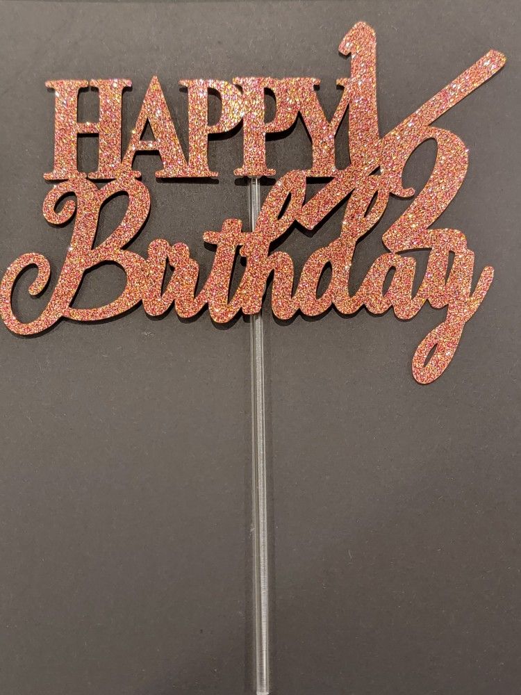Rose Gold HAPPY 1/2 BIRTHDAY 💖 Cake Topper