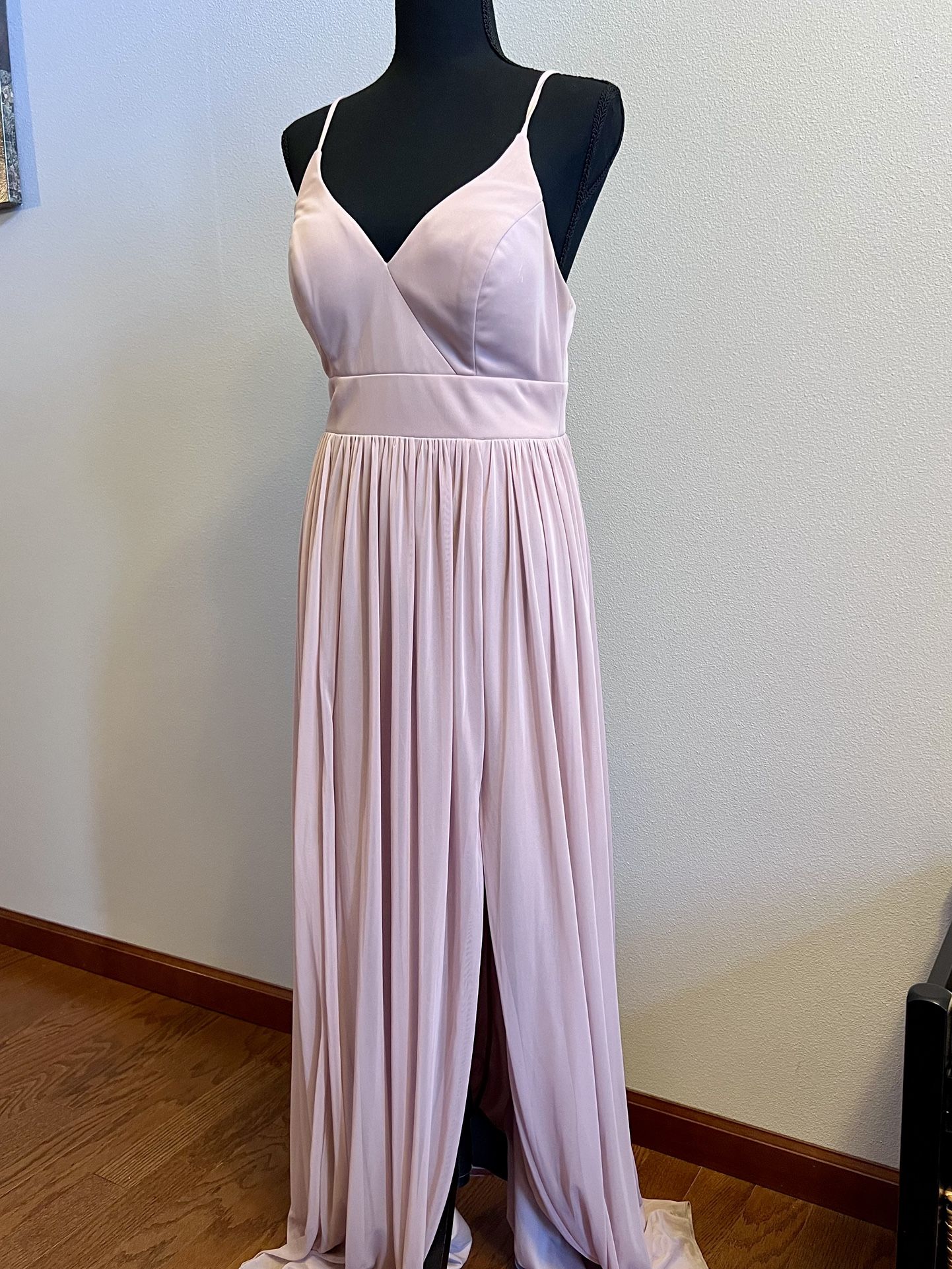 Azazie- 2 Dresses, Dusty Rose V-neck, Low Back Dress