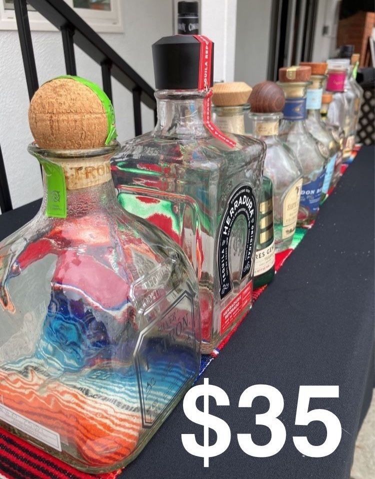 Empty Bottles, Big Patron, Photo Props, Photo Booth, Mexican Party, 21st, Over The Hill, Pictures, Foto, 12 Empty Tequila Bottles, Located In LaHabra