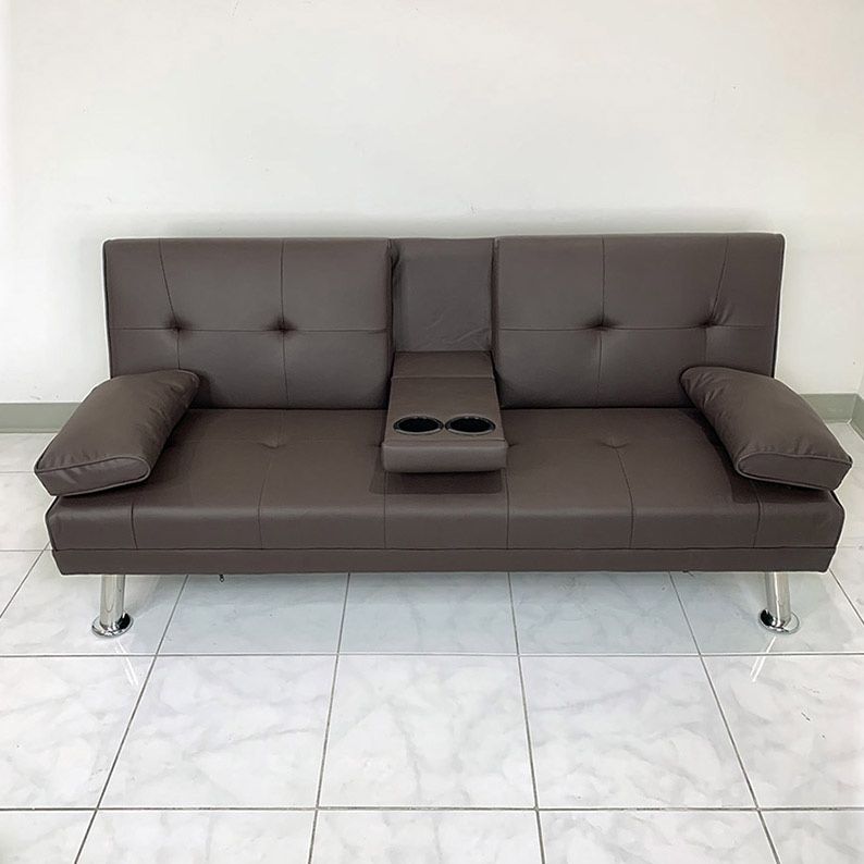 BRAND NEW $155 Folding Futon Sofa Bed Recliner Convertible Couch 65x30x31 Inches, Brown/Gray