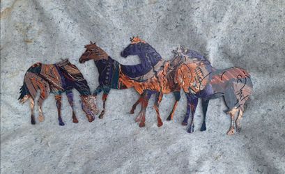 Metal Color Fusion 'Painted Ponies' Wall Hanging-READ DESCRIPTION
