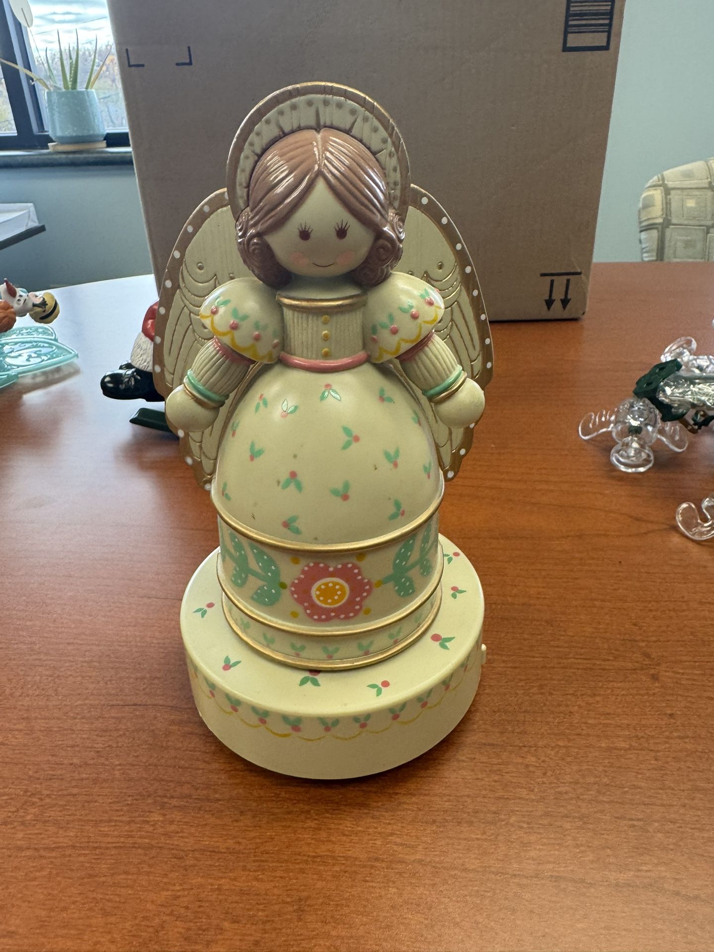Vintage Angel Made In Hong Kong Music Box Silent Night