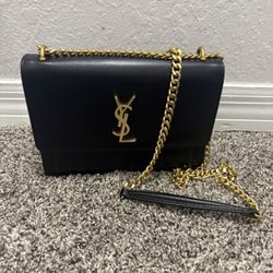 YSL Black Leather Sunset Medium