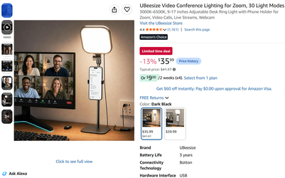 Brand new UBeesize Video Conference Lighting