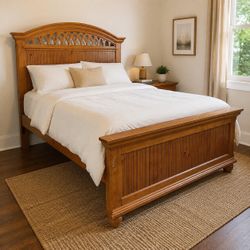 Full Size Solid Wood Bed Frame + Mattress