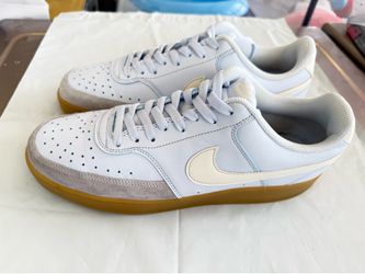 “SIZE 12” MENS Nike Court Vision Low Football Grey Gum Light Brown Pale Ivory