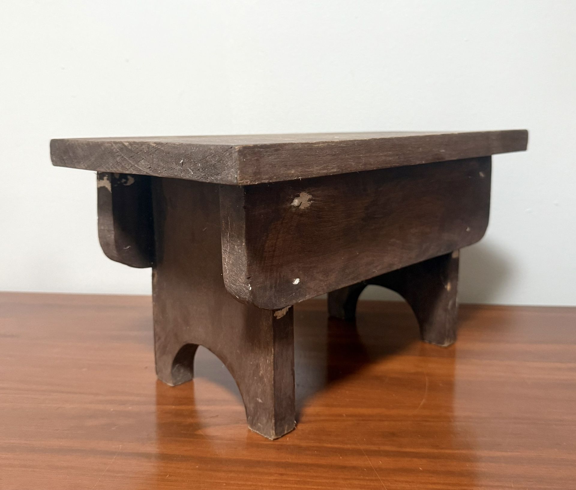 Small Antique Primitive Wooden Stool Cricket Bench