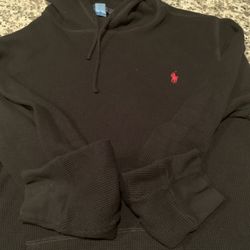 Black Red Polo Thermal Hoodie Xl