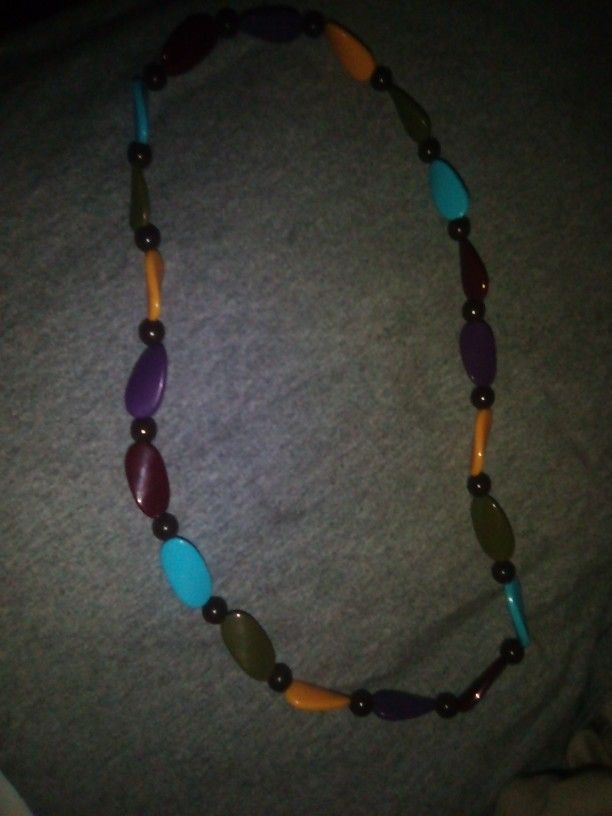 Vintage Amber,Turquoise Tibaitian handmade Necklace 