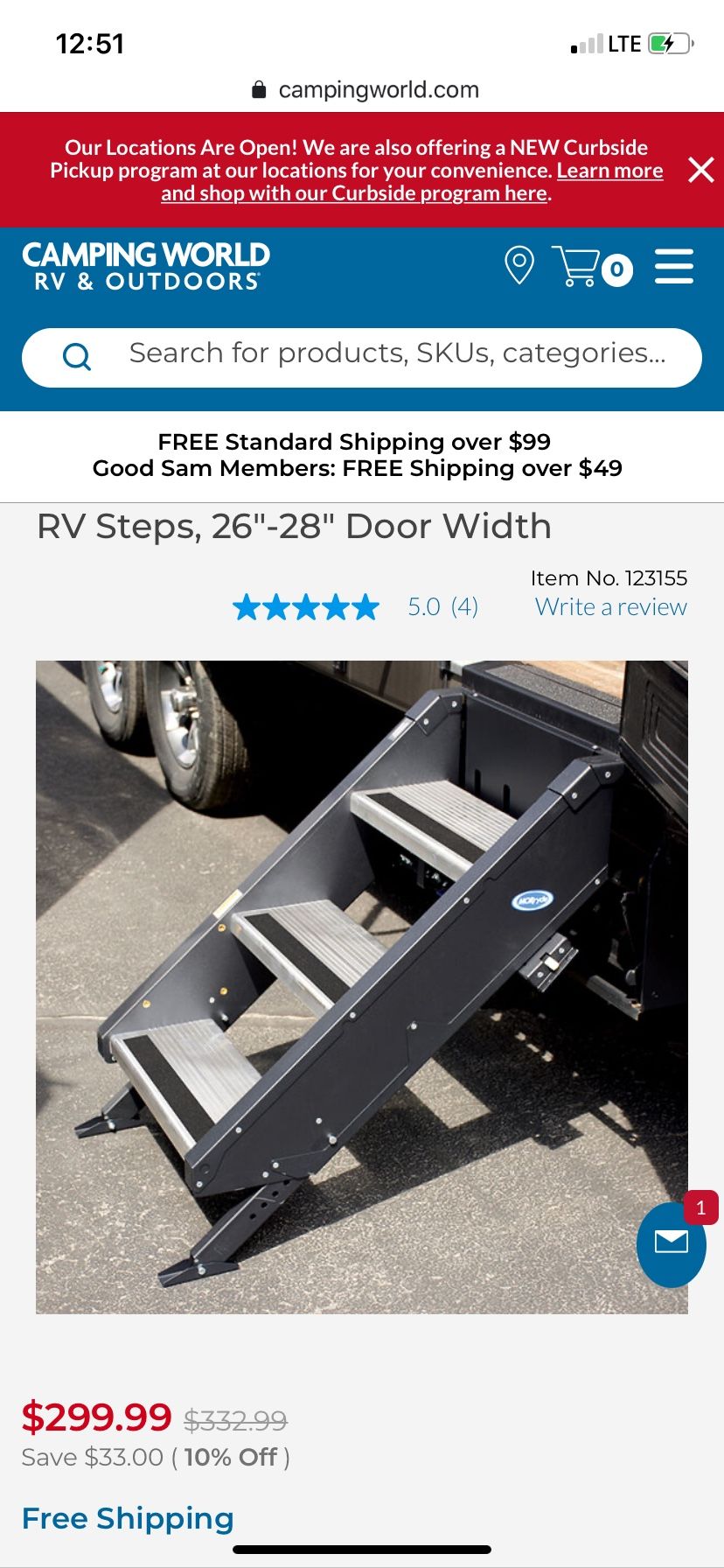 Step above camper steps