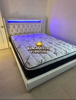 NEW QUEEN BED FRAME WITH MATTRESS